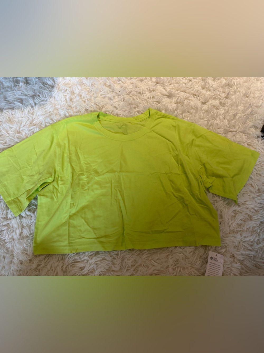 CRZ YOGA Women’s Cropped Crewneck Top in Lime Green Size S 4/6